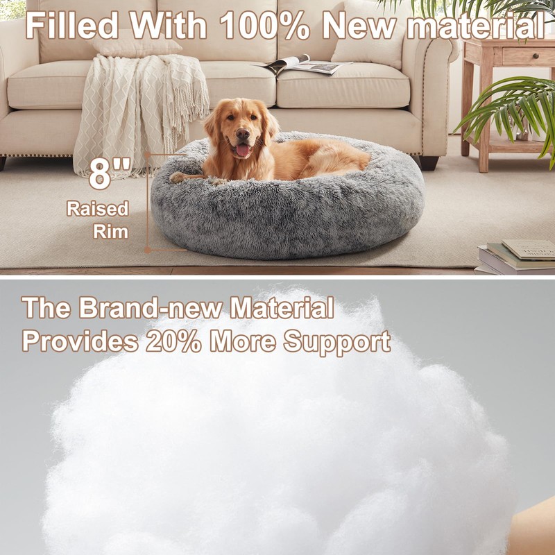 BedStill 36 inches Donut Dog Bed for Large Dogs -