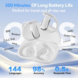 Translator Earbuds,Language Translation Earbuds Real Time,3-in-1 Ai Translator Earbuds 144 Languages & Accents,2-Way Translator Device with APP for iOS for Android,Simultaneous Translation Earbuds