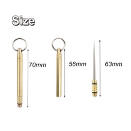 Pack of 6 TPortable Titanium Toothpicks, Integrated Toothpick with Key Ring, Telescopic Toothpick, Metal Fruit Fork, Toothpick Holder, Waterproof Toothpick for Outdoor Camping, Gold