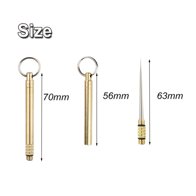 Pack of 6 TPortable Titanium Toothpicks, Integrated Toothpick with Key