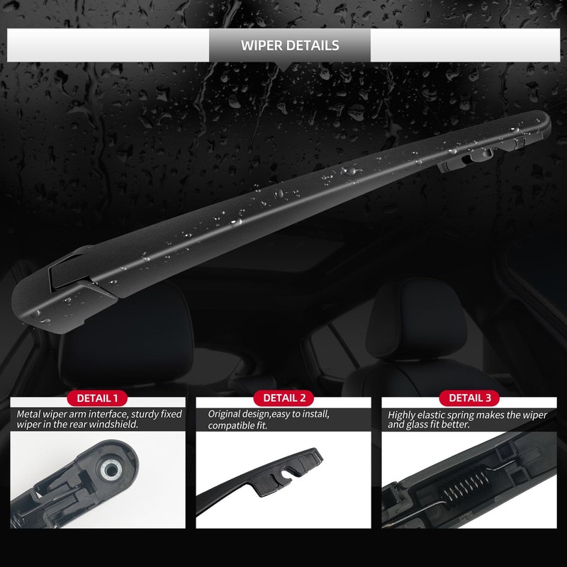 Rear Wiper Blade Assembly, Back Windshield Wiper Blades Arm Accessories