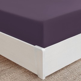 Mellanni Single Fitted Sheet - All Around Elastic - 30 Cm Deep - Ultra Soft Brushed Microfiber, Shrinkage & Fade Resistant - (160x200 cm, Purple)