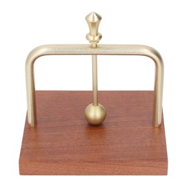 Wood Napkin Holder for Table, Square Tabletop Napkin Dispenser with Metal Lifting Ball, Desktop Tissue Holder for Home, Kitchen, Office, Restaurant, Hotel, Bar (Gold)