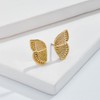 Butterfly Wings Stud Earrings for Women Teen Girls, 14K Gold