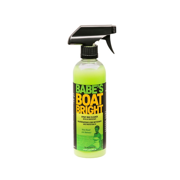 Babe's Boat Care Boat Bright Spray Wax Cleaner with UV Protectant | 1 Pint Non-Abrasive Water Repellant Boat Cleaner Spray for Gelcoat, Fiberglass, Metal, and Glass Surfaces | Made in the USA