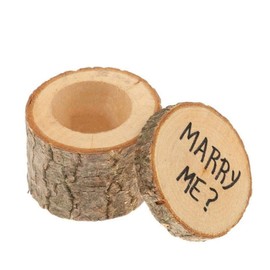 Numblartd Rustic Wooden Printed Wedding Ring Holder Box - Shabby Ring Bearer Box for Valentines Day Anniversary Engagement Wedding Gift Jewelry Box (C#)