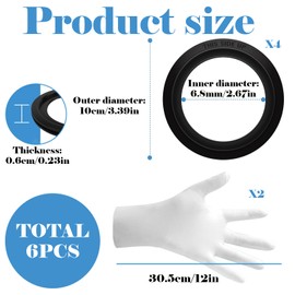 Gzcnsel RV Toilet Seal Kit 4-Pack, Compatible with Dometic 300/310/320 Series Toilets, 385311658, Includes Thick Disposable Latex Gloves, Replace Toilet Flush Ball Seal for Leak Prevention