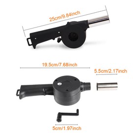 SquEqu 2 Pack Hand Crank Air Blower Portable Manual Handheld Fire Blowing Tube Bellow Flame Boost Fan for Outdoor Barbecue BBQ Grill Stove Picnic Hiking Camping Campfire Starter