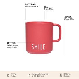 Design Letters Kaffeebecher mit Henkel | Geschenke für frauen, Männer, Geburtstage, Einweihungsfeiern | Kaffeetasse mit spruch | Kaffeebecher Porzellan | Dänisches Design Lieblingsbecher | 250 ml