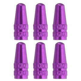 sourcing map 6pcs Bike Valve Caps Anodized Aluminum Road Bicycle Air Tire Valve Caps Dust Caps for MTB Road Racing Bicycle, Purple