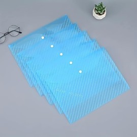 D&S* MART 5 Pack A4 Plastic Wallets - Clear Plastic Paper Wallets for Document Storage and Office Organization Supplies - Lightweight Transparent Folders with Snap Closure in 5 Assorted Color