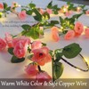 Fielegen 6FT Artificial Flower String Lights Battery Operated Fake Rose