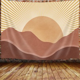 JAWO - Tapiz bohemio para colgar en la pared para recámara, diseño de paisaje minimalista moderno y moderno, decoración del hogar, 90 x 70 pulgadas