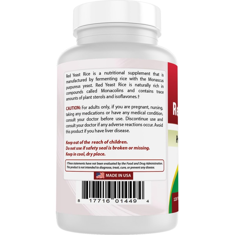 Best Naturals Red Yeast Rice 1200 mg (Non-GMO) 120 Tablets