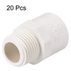 TOP-VIGOR 20Pcs PVC Pipe Fitting, 20mm Slip X G1/2 Male