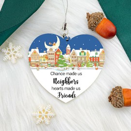 Thank You Gifts for Neighbors Appreciation Gifts Best Neighbor Gift for Friend Birthday Acrylic Plaque Hanging Heart Christmas Cute Stuff Home Decoration