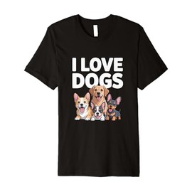 I Love Dogs Cute Puppy Pals Design Premium T-Shirt