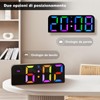 PiKaPiKaP RGB Digital Alarm Clock, 9.6 Inch Digital Wall Clock,