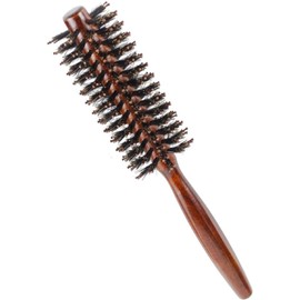 MONOW Roll Brush Boar Hair Brush Blow Brush Comb Brush Comb Wooden Hair Care Hair Brush S Size 1.7 inches (4.3 cm) Brown