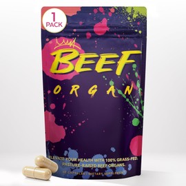 Female Beef Organ Supplement – Grass Fed & Pasture Raised – Beef Liver, Kidney, Uterus, Heart – Supports Hormone Balance, Energy, & Wellness – Grass Fed Natural Superfood for Women,60 Days