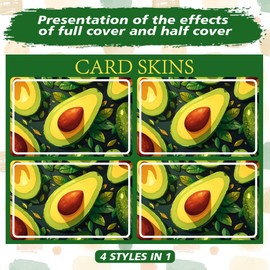 Peacoblue Bank Card Sticker Avocados Credit Debit Card Custom Skin Cover Protector, 4 Styles Waterproof Scratch-Proof and Attractive Decal for Most Popular EBT Transportation Key Card