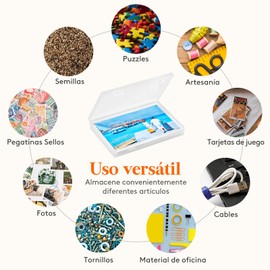 Lifewit 6 Pcs Caja Organizadoras Fotos Plástico,Caja Almacenamiento con 13 x 18 cm Fundas Interiores Fotos,Caixa Arrumação para Organizar Fotografías/Tarjeta/Imagen/Sello,Caja Almacenaje para Oficina