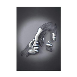 ZMURED 3D Wall Art Decor Artwork Figure Statue Modern Art Canvas Painting,Large Wall Art for Bathroom Bedroom Decoration (hand in hand)