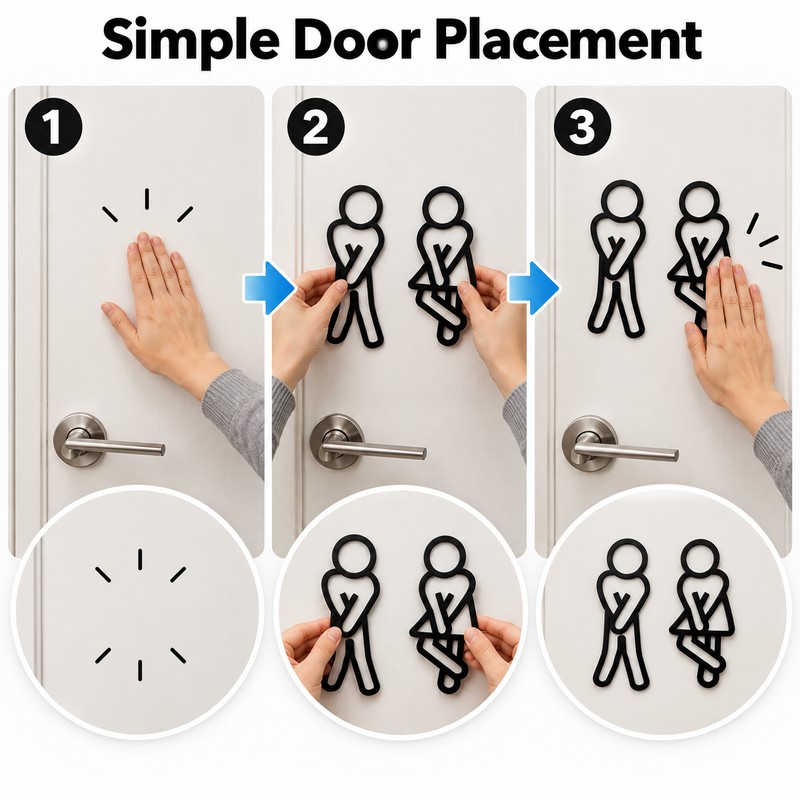 Funny Restroom Door Sign for Bathroom – 2D Acrylic Decorative