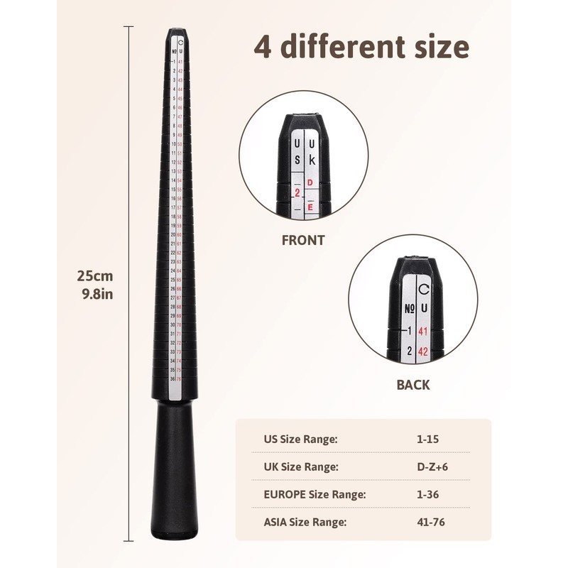 Meowoo Ring Sizer Uk Measurement Scales Kit Tools for Measuring