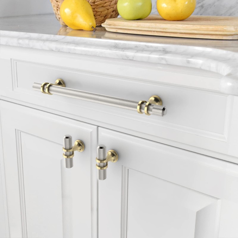 Amerdeco 10 Pack Brushed Satin Nickel Cabinet Knobs 2 Inch
