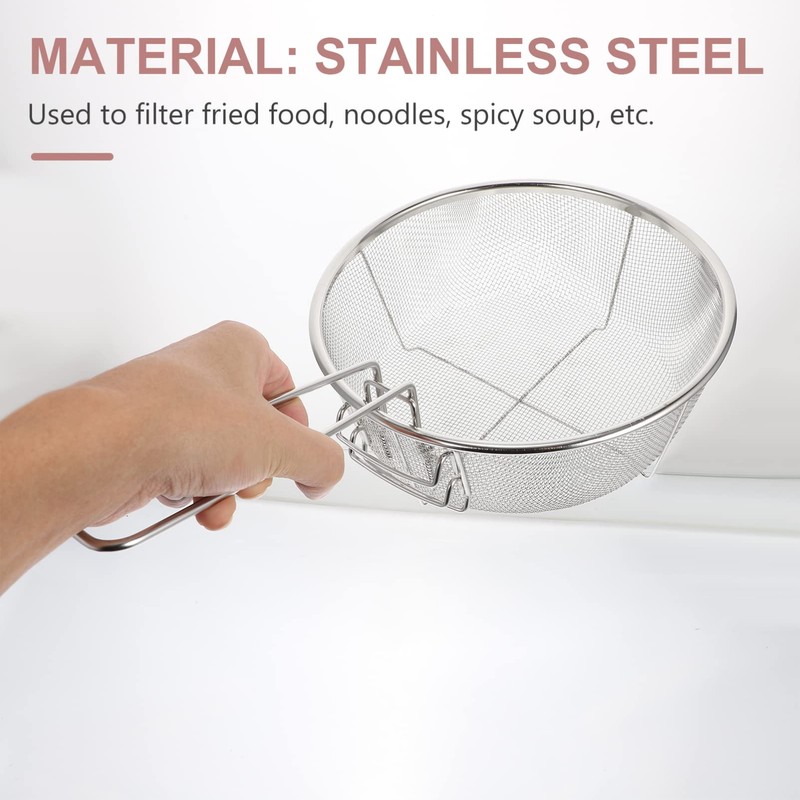 DOITOOL Stainless Steel Deep Fry Basket Round Wire Mesh Fry