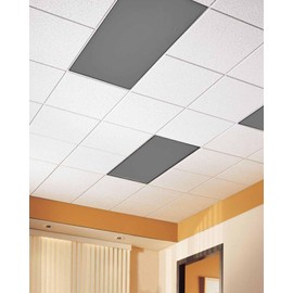 2 Pack Fluorescent Light Cover for Classroom Ceiling Light, Solid Color Magnetic Light Cover Filters, Dark Grey Light Covers for Office School Home Drop Lamp Ceiling Decor 4x2 Feet