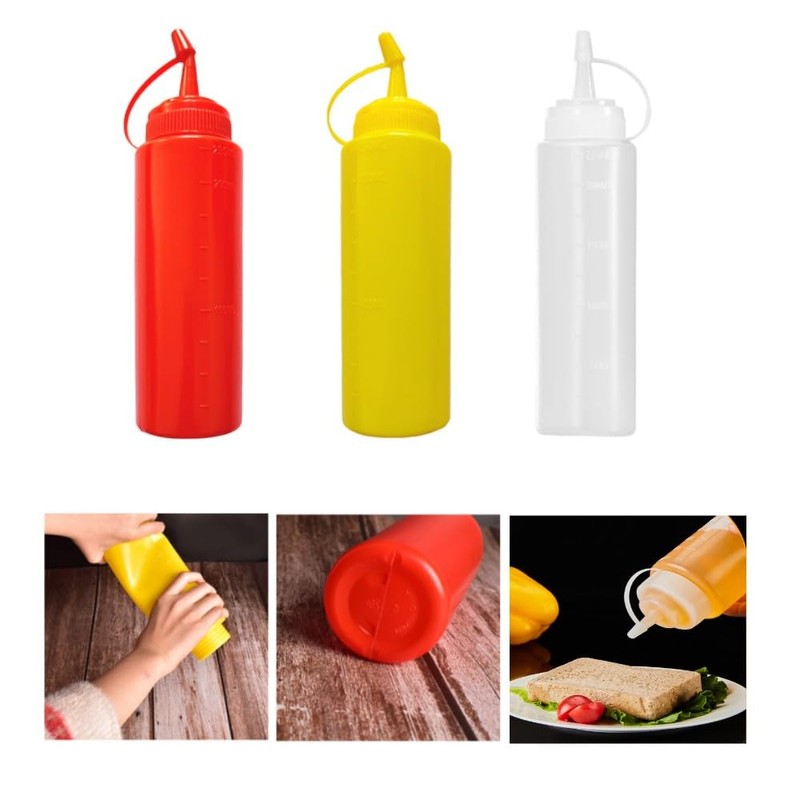 DACUAN 230ml ketchup extrusion bottle, ketchup with lid, barbecue, salad