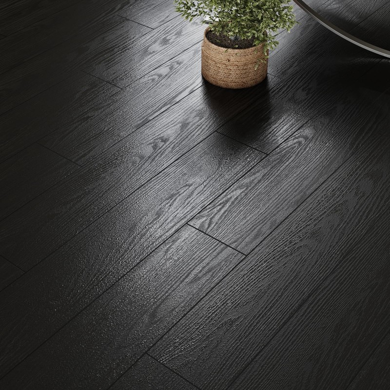 VEELIKE Black Vinyl Plank Flooring Peel and Stick Floor Tile