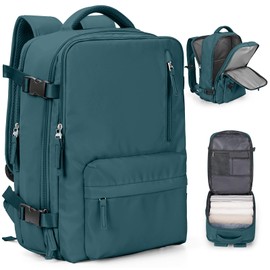 Travel Backpack for Women Men Business Laptop Backpack Fits 15.6 Inch Airline Cabin Bag Carry On Backpack Water Resistant with Shoe Pouch Casual Daypack Weekend Overnight,D3-Peacock Blue