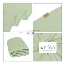 K E L O R Luxury Viscose derived from Bamboo Wrap Blanket - Stretchy, Lightweight Soft & Breathable - Cooling Viscose with Spandex, Versatile Travel Blanket - Shawl (Meadow Green, Double-Sided)
