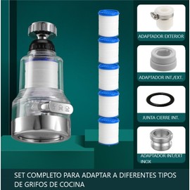 Water Filter for Faucet, Water Filter for Kitchen Faucet, 360 Degree and Three Rain Modes, Eco Faucet, Water Purifier with Filter, Water Purifier, Aerator, Kitchen Faucet, Adapter to