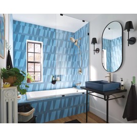 Moen Revyl Spot Resist Nickel One-Handle Single Hole Modern Bathroom Sink Faucet with Optional Deckplate and Spring Loaded Drain Assembly, 84771SRN