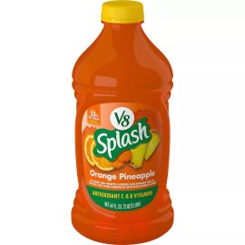 V8 Splash Orange Pineapple Juice Beverage with Vitamins, Less Sugar, 64 Fl Oz