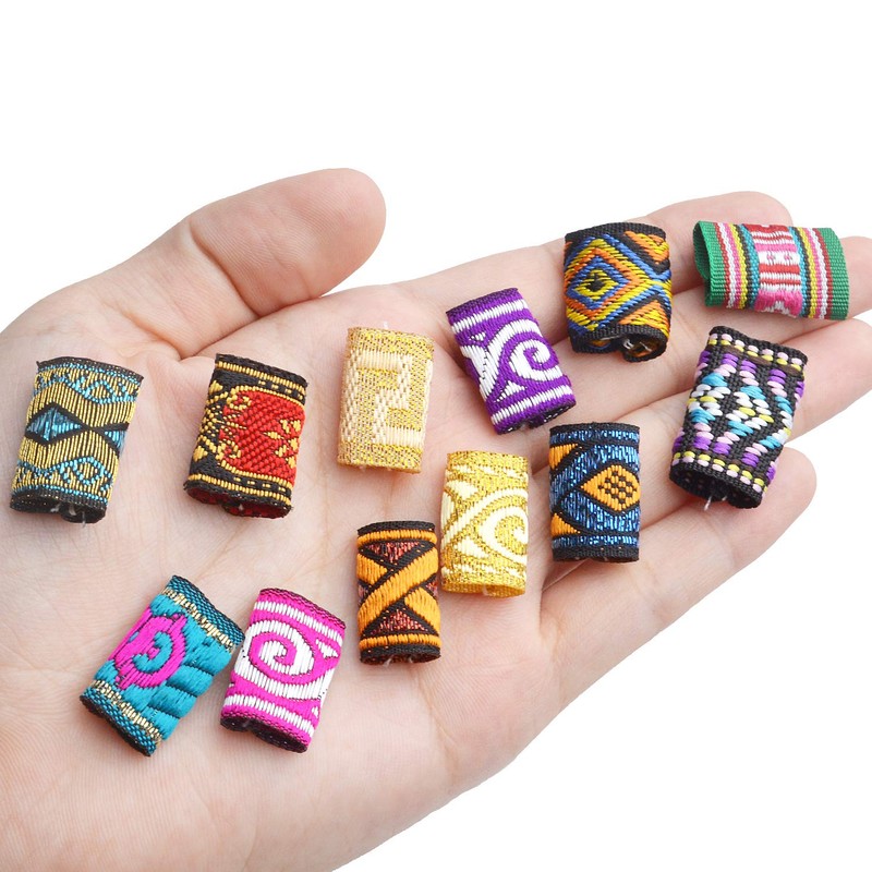 Cuentas de Dreadlock, 15 piezas de tela de raso para