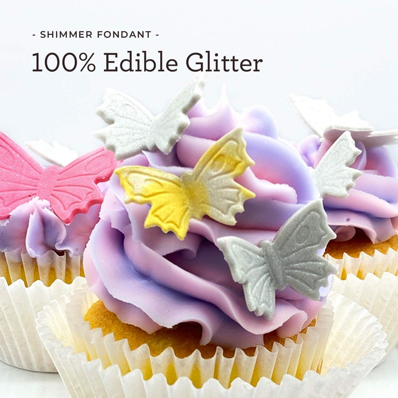 Satin Ice Silver Shimmer Fondant With Edible Glitter (4.4 Ounce,