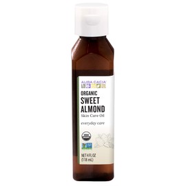 Aura Cacia Organic Sweet Almond Oil | GC/MS Tested for Purity | 118ml (4 fl. oz.)