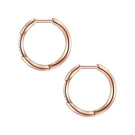 Glanzstücke München Women's Creole Earrings 925 Sterling Silver with Zirconia Diamond Cut, Silver, Cubic Zirconia