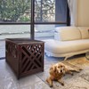 Casual Home Wooden Lattice Pet Crate, End Table, Espresso