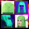 Suncalla 8 Pack Neon Foil Tinsel Wigs Glow in The