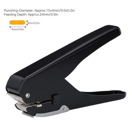 GAESHOW Slot Puncher, Heavy-Duty Slot Punch, Handheld Badge Hole Puncher, All Metal ID Card Puncher, Slotting Punch Tool for PVC ID Card, Luggage tag, Name Tag and Badge Holder