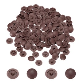 uxcell Screw Caps, 228Pcs 12mm - Plastic Self-Tapping Screw Cap Covers, Decorative Cover Hole Plug for Diameter 7-8mm Flat Phillips Screw (Dark Brown)