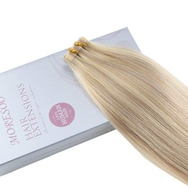 Moresoo 24inch Blonde Human Hair Extensions Tape in Hair Extensions Remy Hair Seamless Tape Blonde Highlight Natural Hair Extensions 20Pieces/50Grams Tape in Blonde Hair Extensions