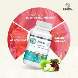 Fort Core - NAD+ 500mg + Quercetina + Resveratrol | Suplemento Antioxidante Avanzado | 60 Cápsulas | Fórmula Triple Acción para Energía Celular