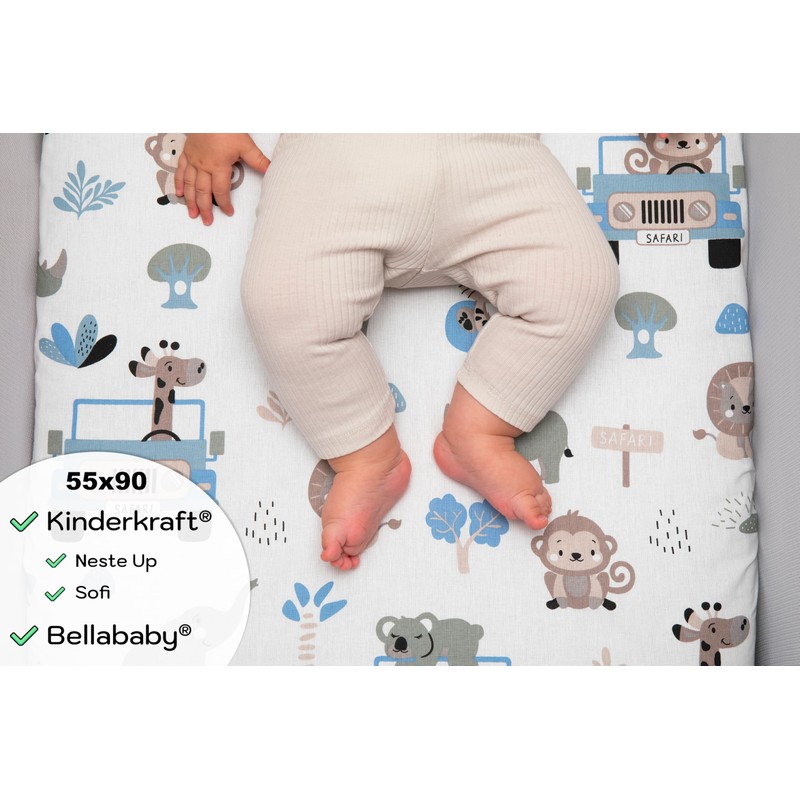 Lovely Hippo 2 x Fitted Sheets 100% Cotton + 1